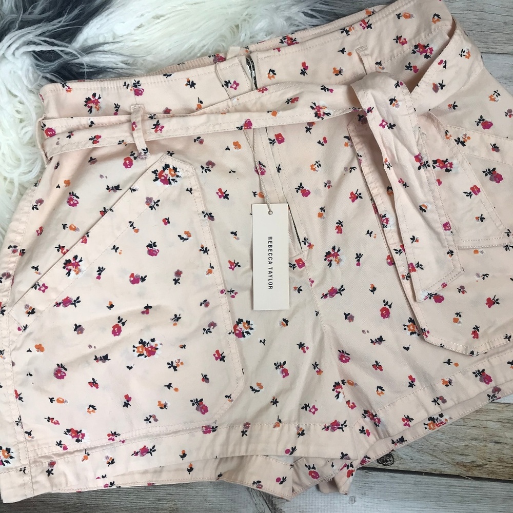 Rebecca Taylor Mia Floral High Waisted Shorts